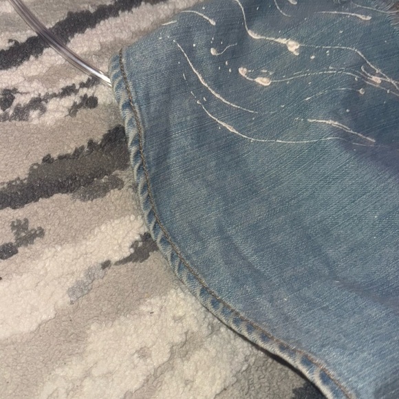 Men's OFF WHITE Logo Damaged light Denim Shirt/Light Jacket Size Large - Picture 8 of 15